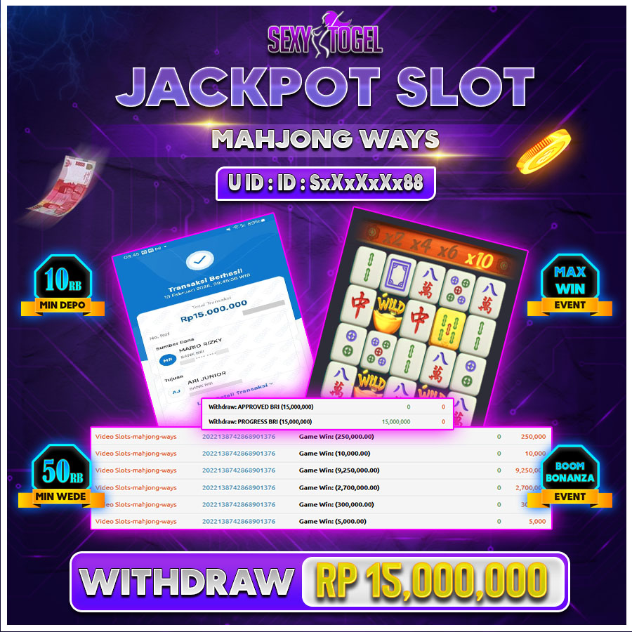 SEXYTOGEL JACKPOT SLOT MAHJONG WAYS Ep.15.000.000.,-LUNASs
